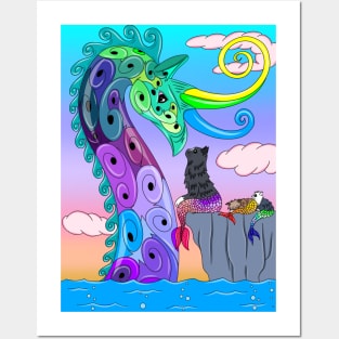 Sea Dragon and Merkitties Posters and Art